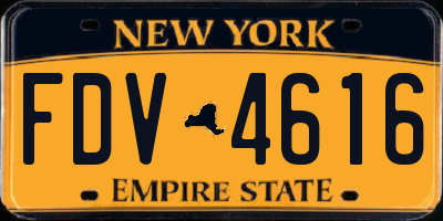 NY license plate FDV4616