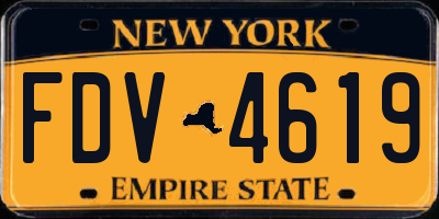 NY license plate FDV4619