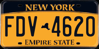 NY license plate FDV4620
