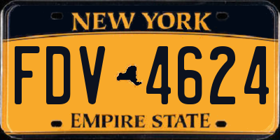 NY license plate FDV4624