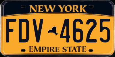 NY license plate FDV4625
