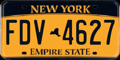 NY license plate FDV4627