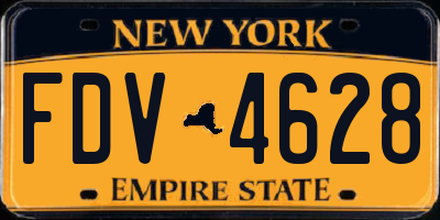 NY license plate FDV4628