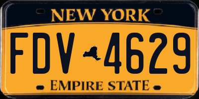 NY license plate FDV4629