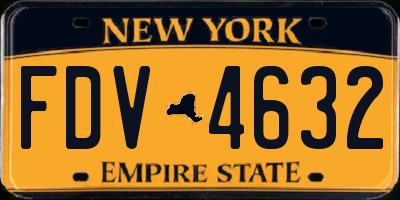 NY license plate FDV4632