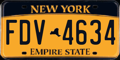 NY license plate FDV4634