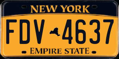 NY license plate FDV4637