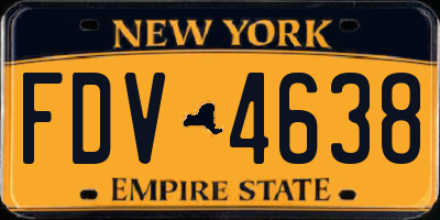 NY license plate FDV4638
