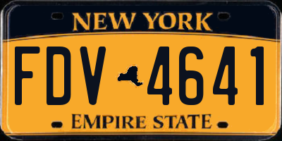 NY license plate FDV4641