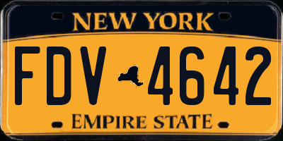 NY license plate FDV4642