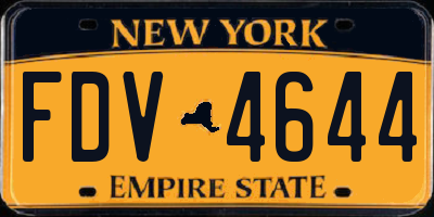 NY license plate FDV4644