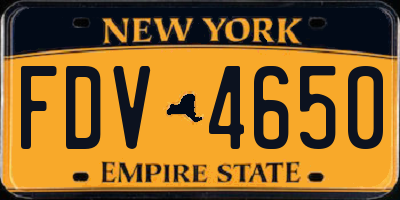 NY license plate FDV4650