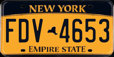 NY license plate FDV4653