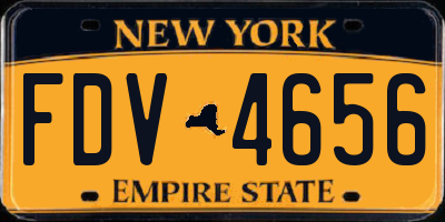NY license plate FDV4656