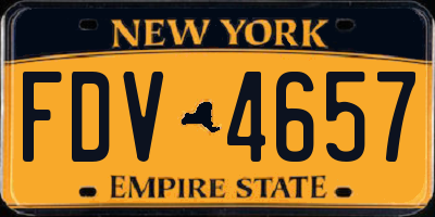 NY license plate FDV4657