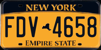 NY license plate FDV4658