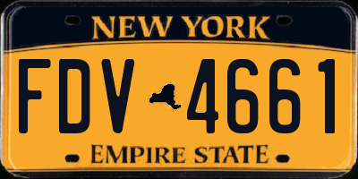 NY license plate FDV4661