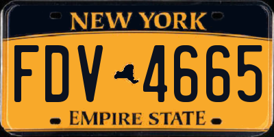NY license plate FDV4665