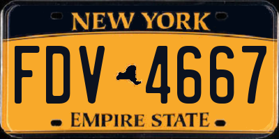 NY license plate FDV4667