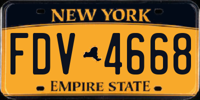 NY license plate FDV4668