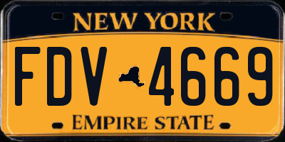 NY license plate FDV4669