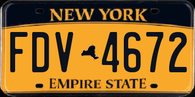 NY license plate FDV4672