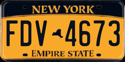 NY license plate FDV4673