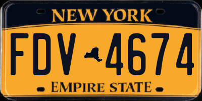 NY license plate FDV4674