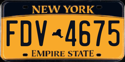 NY license plate FDV4675