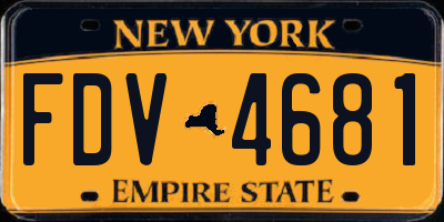 NY license plate FDV4681