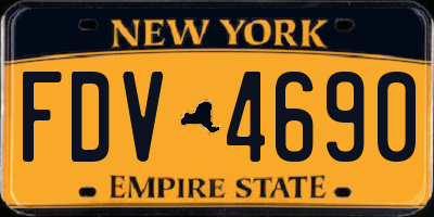 NY license plate FDV4690