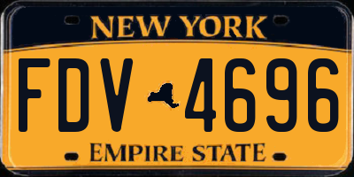 NY license plate FDV4696