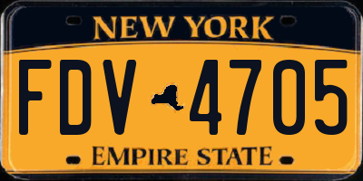 NY license plate FDV4705