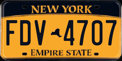 NY license plate FDV4707