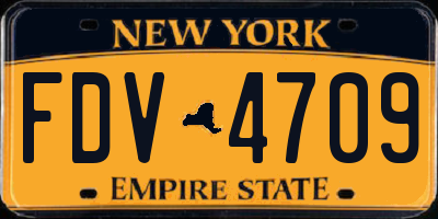 NY license plate FDV4709