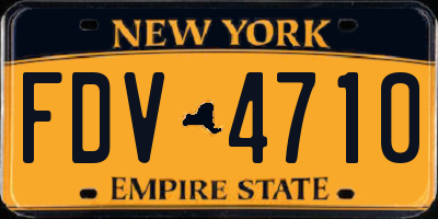NY license plate FDV4710