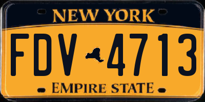 NY license plate FDV4713