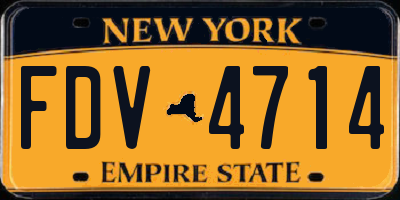 NY license plate FDV4714