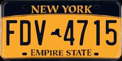 NY license plate FDV4715