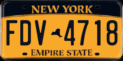 NY license plate FDV4718