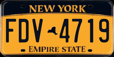 NY license plate FDV4719