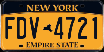 NY license plate FDV4721