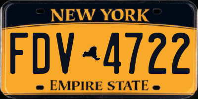 NY license plate FDV4722