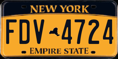 NY license plate FDV4724