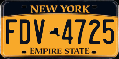 NY license plate FDV4725