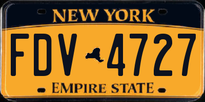 NY license plate FDV4727