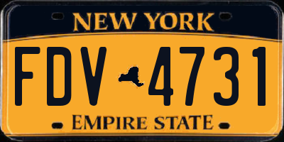 NY license plate FDV4731