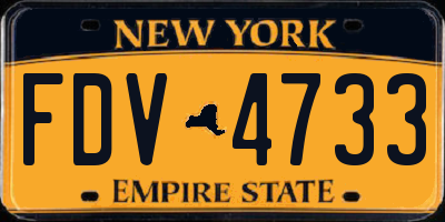 NY license plate FDV4733