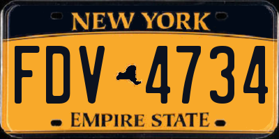 NY license plate FDV4734