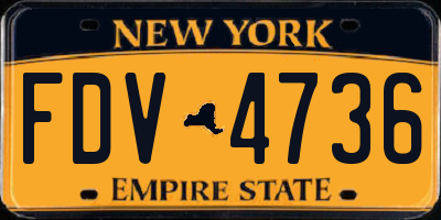 NY license plate FDV4736